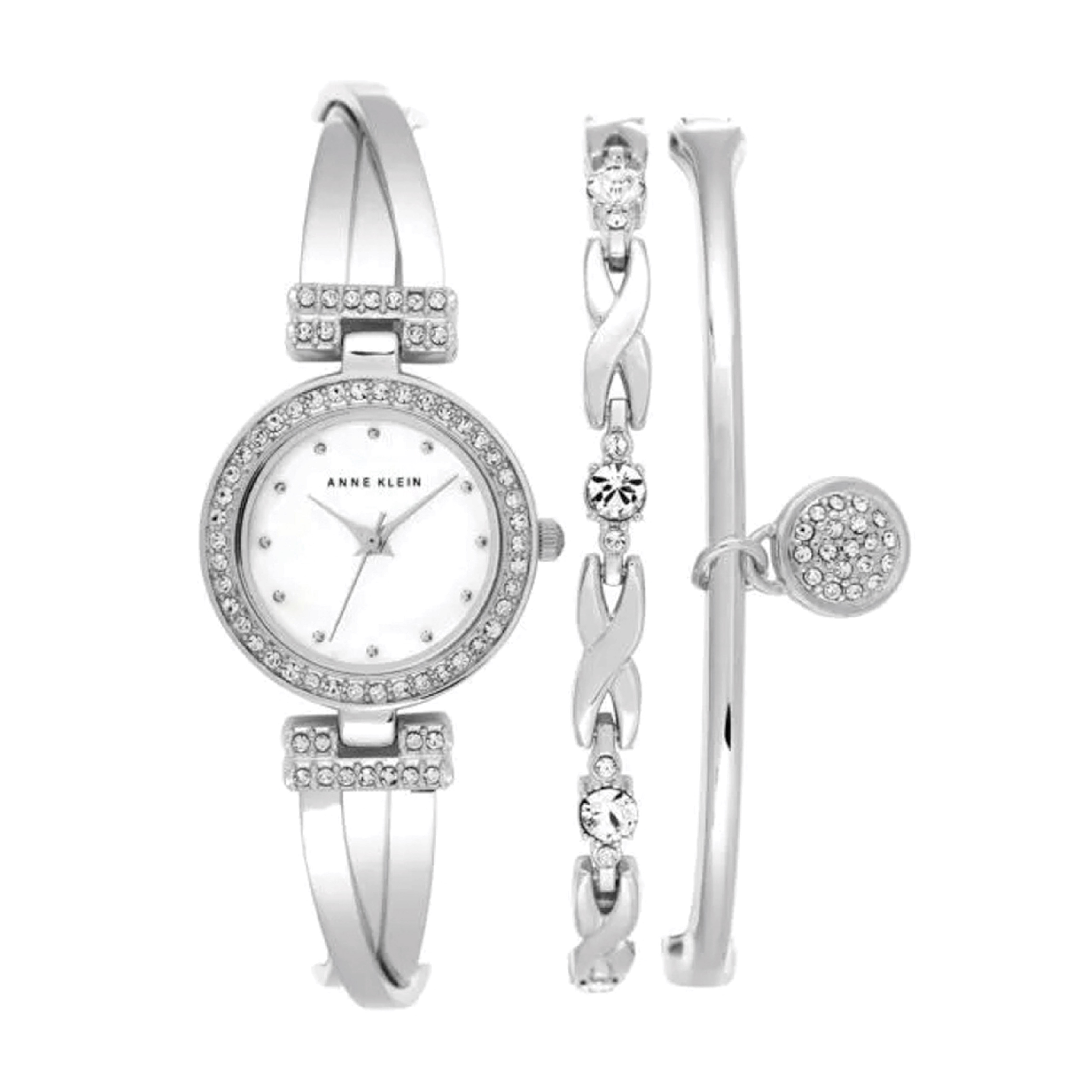 Anne Klein Women's Silver Bracelet Watch Set