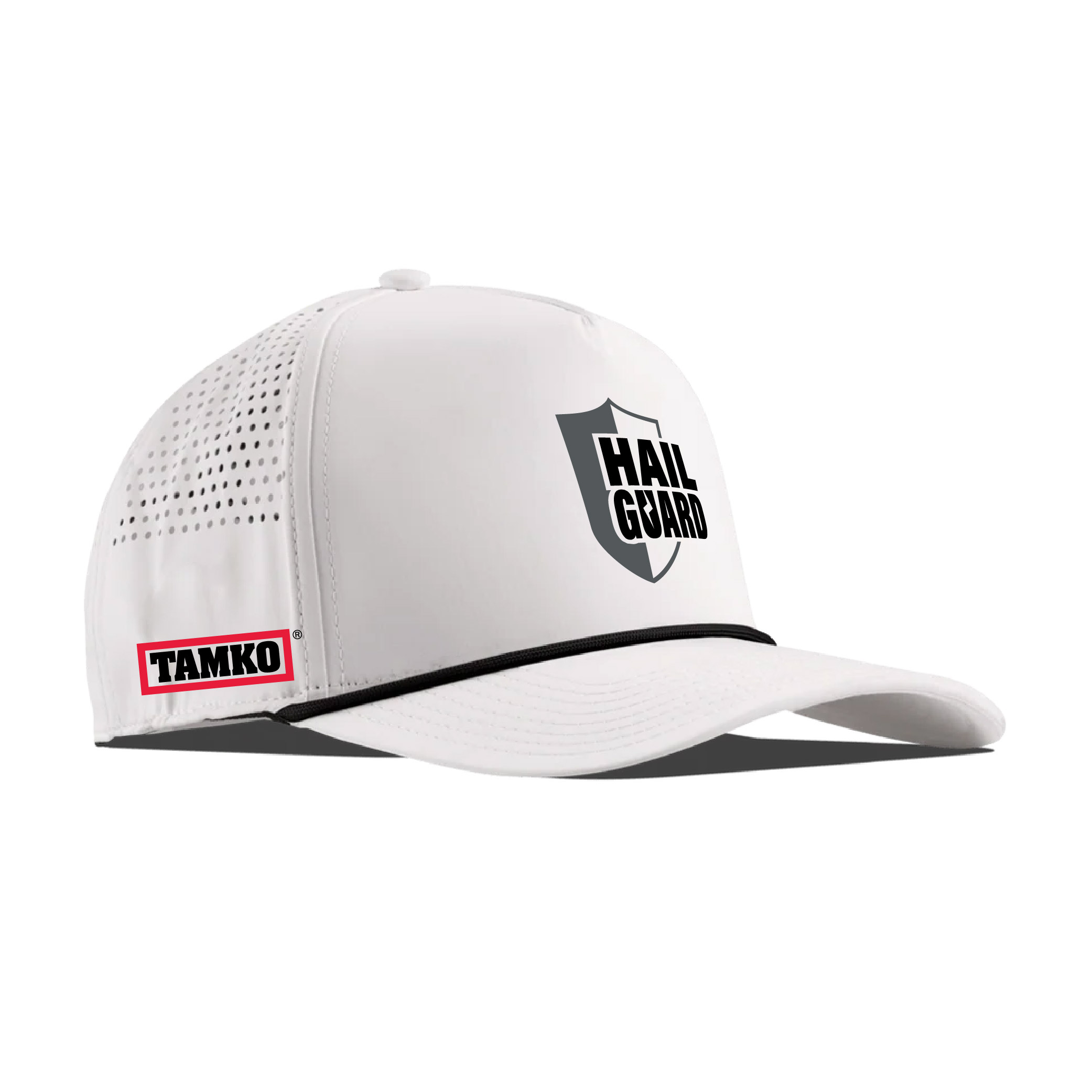 HailGuard Bare Curved 5 Panel Rope Hat - White