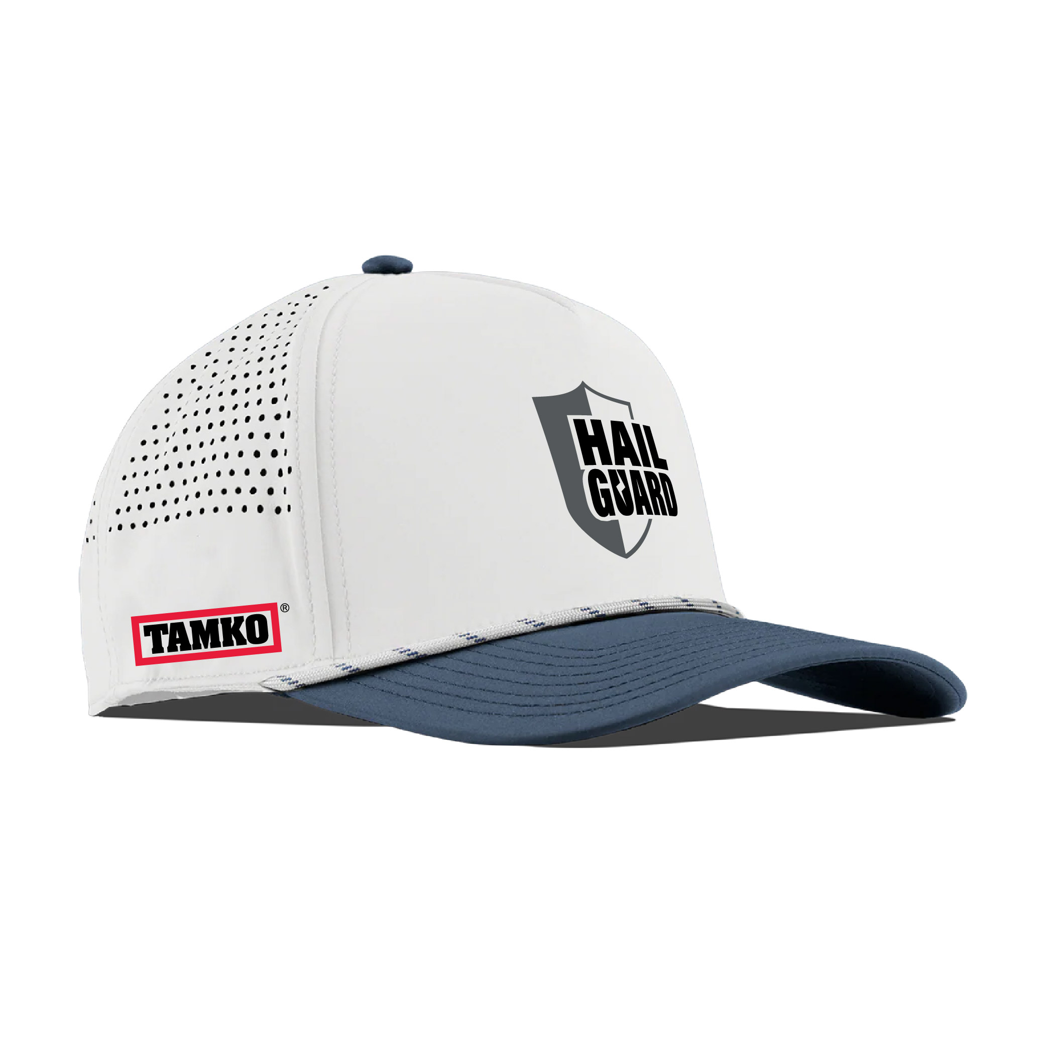 HailGuard Bare Curved 5 Panel Rope Hat - White/Orion